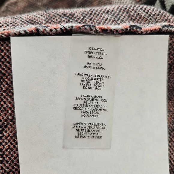 JOIE Women's Double Breasted Houndstooth Multicolored Button Blazer Sz L - Picture 9 of 13